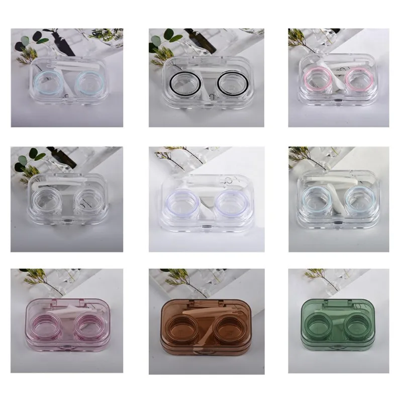

1PC Portable Transparent Contact Lens Box Tweezers Suction Stick Container Set Travel Contact Lenses Beauty Pupil Storage Box
