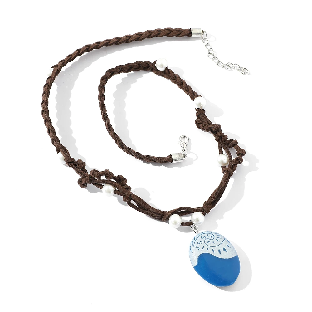 Ожерелье принцессы Моана из аниме-фильма плетеная кожаная веревка ручной работы