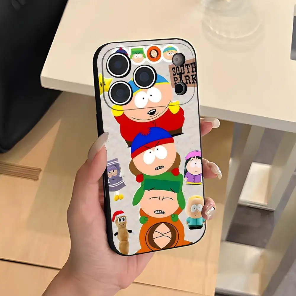 Фото Чехол для телефона S-South Park для iPhone 17 Air 16 E Pro Max 15 14 13 Mini 12 Pro 11 Max Plus, черный, мягкий, силиконовый №4