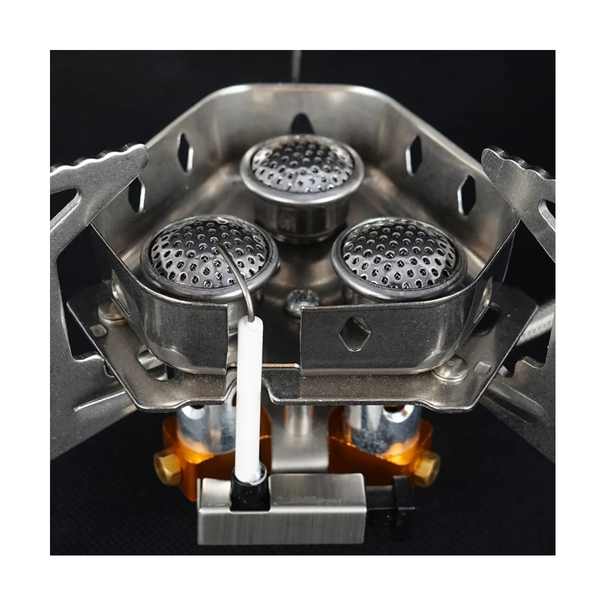 

Outdoor Portable Three Head Stove Camping Windproof Stove Camping Picnic Outdoor Foldable Stove Without Adapter