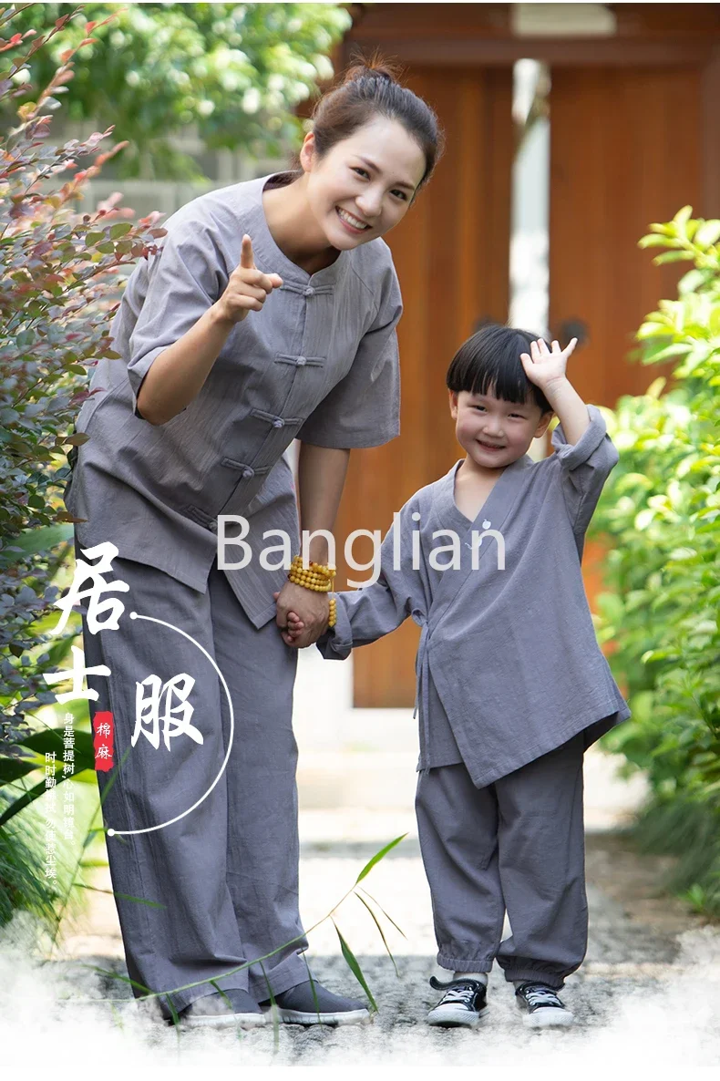 Одежда из хлопка и льна в китайском стиле Тан ханьфу стиль Лайман мужская женская