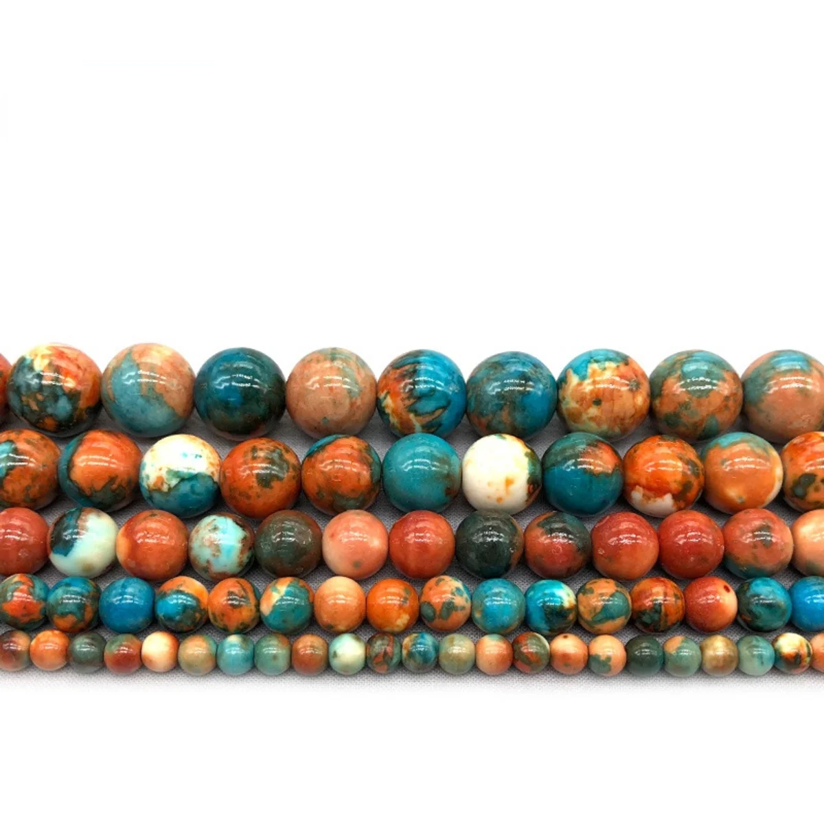 

Range Blue Rain Colored Stone Loose Beads Accessories Earrings Diy Semi-finished Bracelet Men Women's Handmade String Necklace