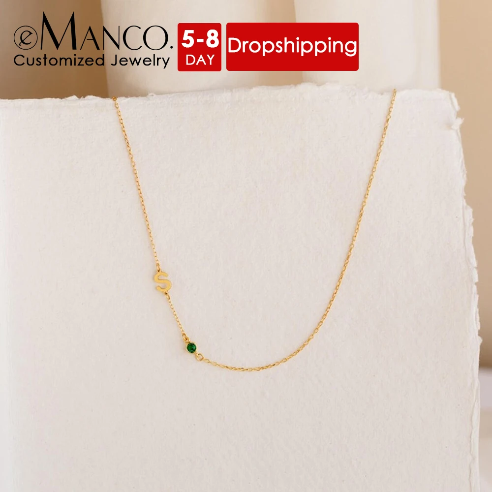 EManco подвеска из нержавеющей стали с буквенным именем ожерелье 26 букв пэчворк