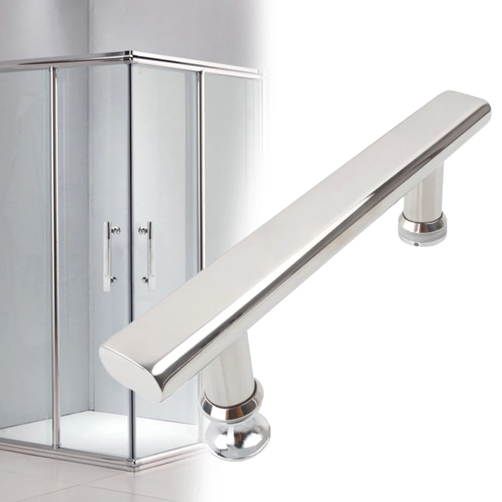

Shower Enclosure Door Handle Knob 201 Stainless Steel Chrome Shower Room Glass Sliding Door Pulls 145mm Hole Centres 225mm Long