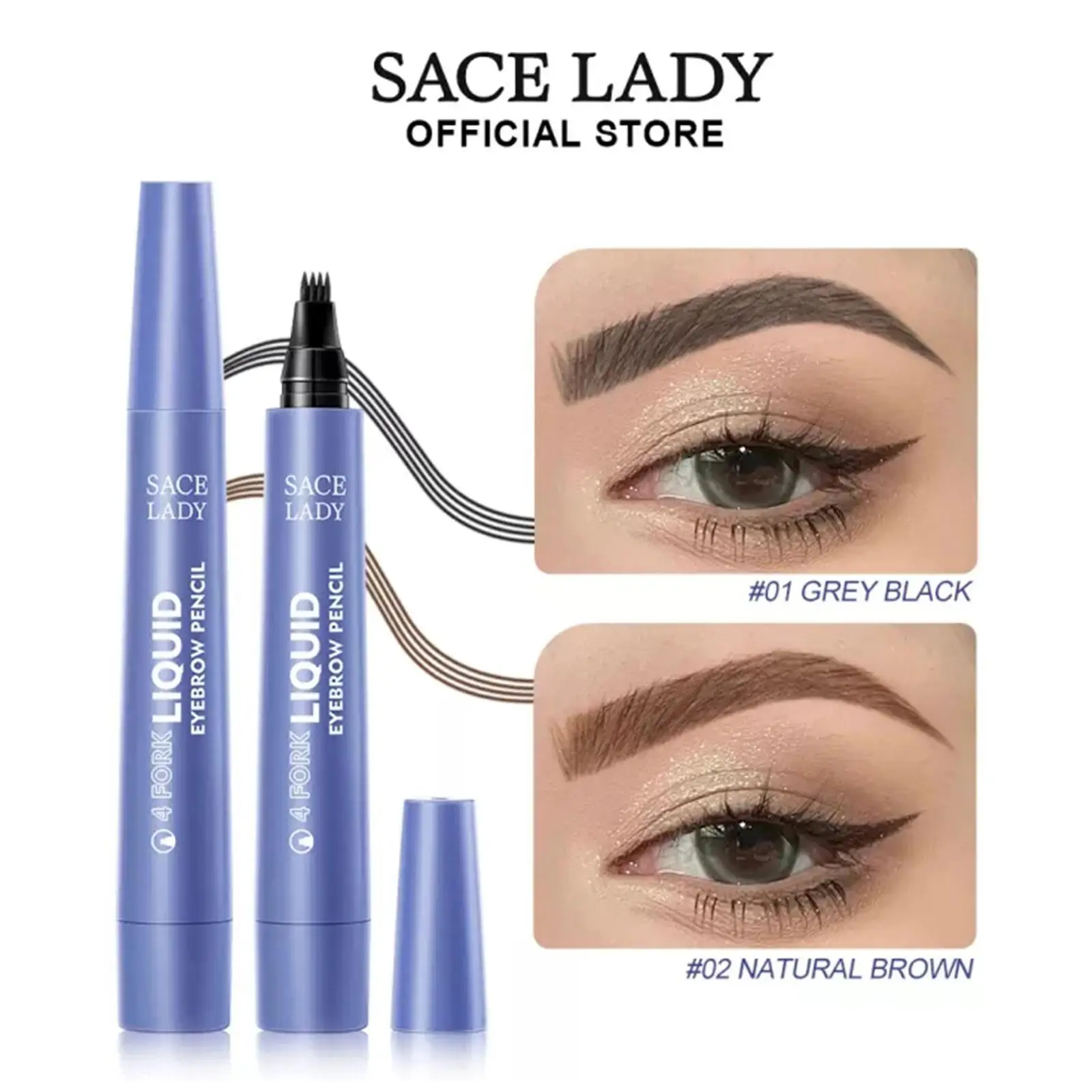 

2-цветный карандаш для бровей с четырьмя крапанами натуральная форма бровей долговечный водостойкий и устойчивый к поту карандаш для брове...