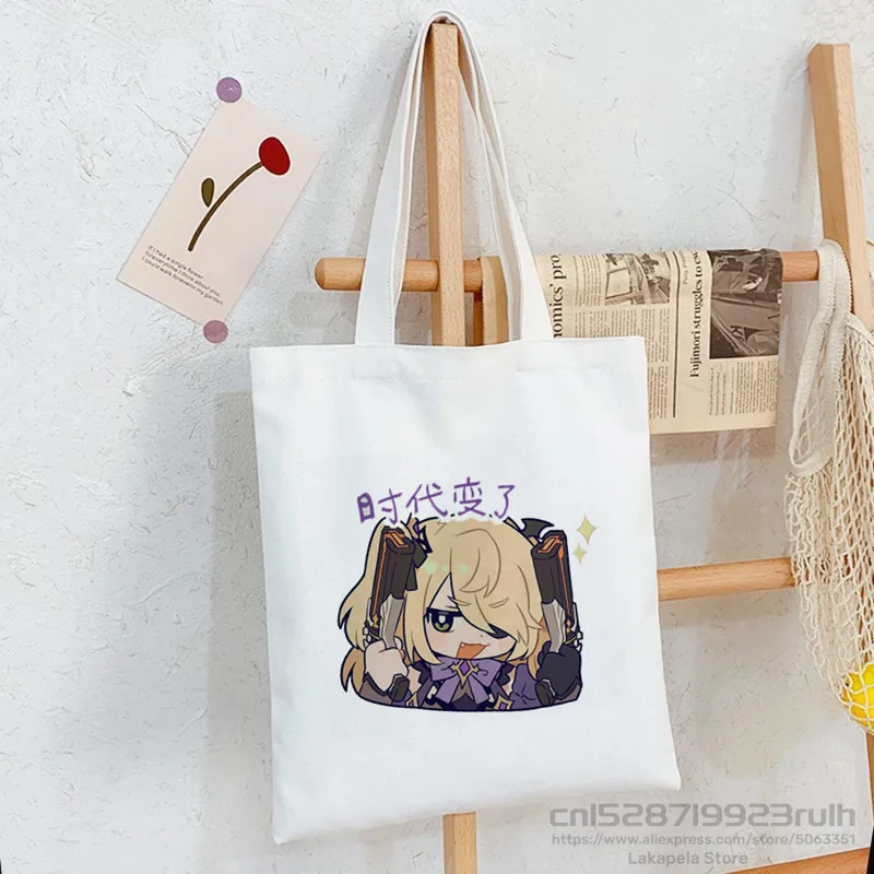 

Genshin Impact shopping bag tote bolsas de tela handbag shopper bolso shopper bag jute reusable tote sac tissu