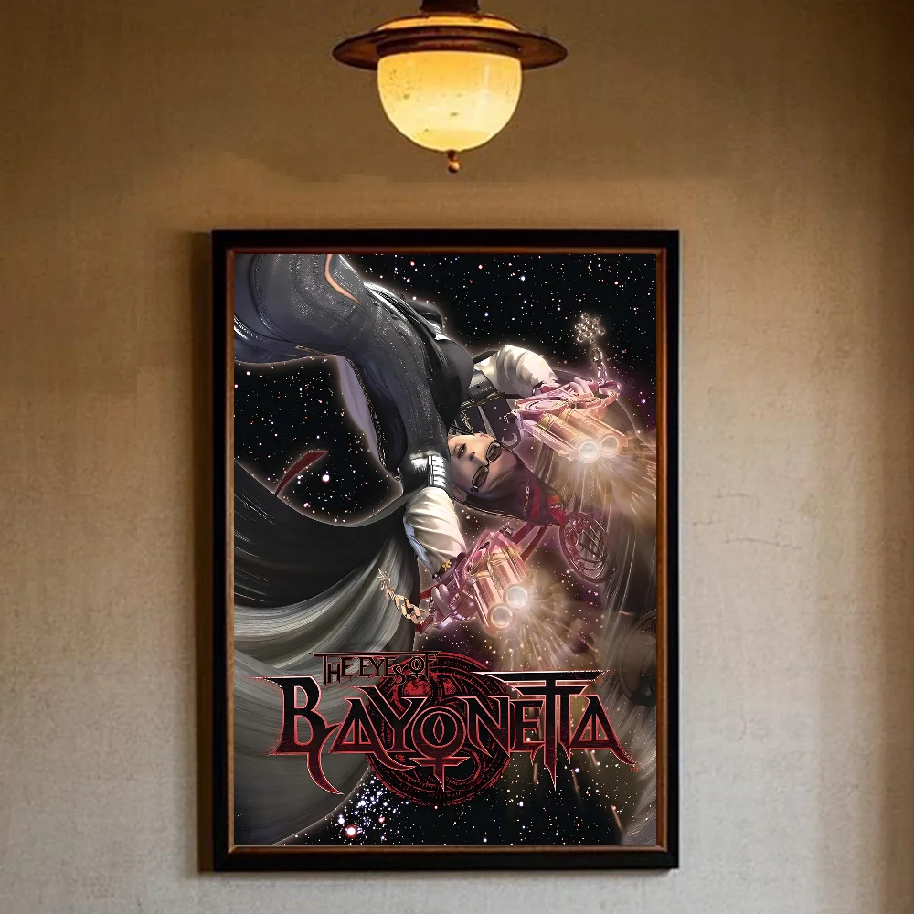 Фото Классический винтажный постер Game Bayonetta 3, HD арт, липкая стена, водонепроницаемый, для дома, гостиной, спальни, бара, эстетическое украшение №5