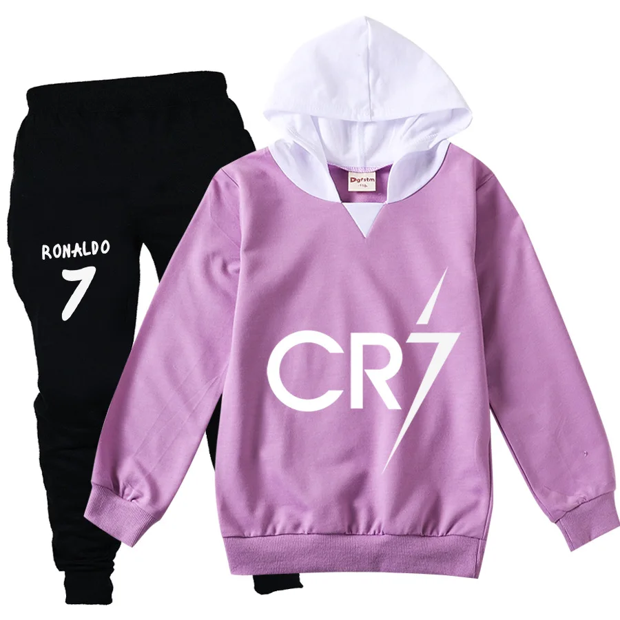 Комплект одежды для мальчиков и девочек CR7 кофта с капюшоном штаны комплект