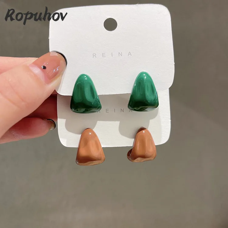 

Ropuhov 2022 новые женские серебряные иглы L-образный дизайн маленькие и милые модные и простые с несколькими серьгами