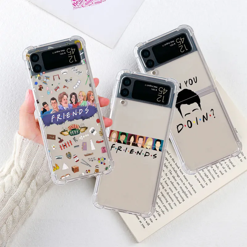 

KA1211_Central Perk Friends Case For Samsung Galaxy Z Flip 3 4 5G Funda Z Flip3 Clear PC Hard Shockproof Luxury Back Phone Capa