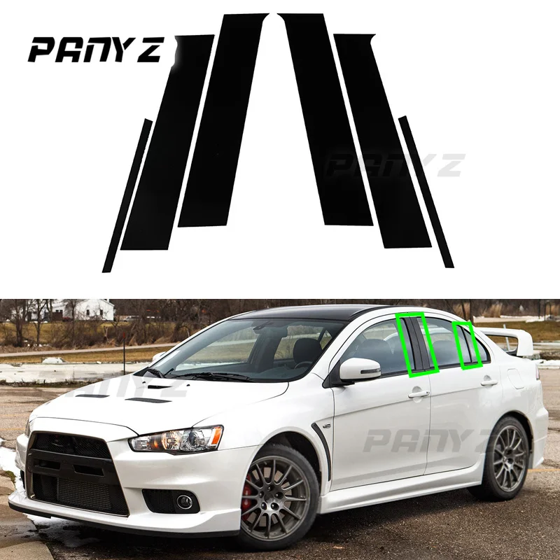 

6 шт., наклейки на стойки для дверей и окон Mitsubishi Lancer Sedan 2008-2017 Proton Inspira 2010-2015