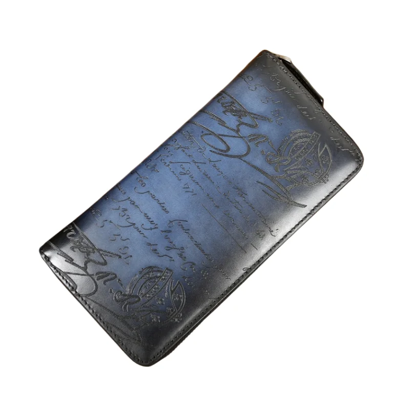 Мужской кошелек из натуральной кожи DIMY длинный большой бумажник в винтажном