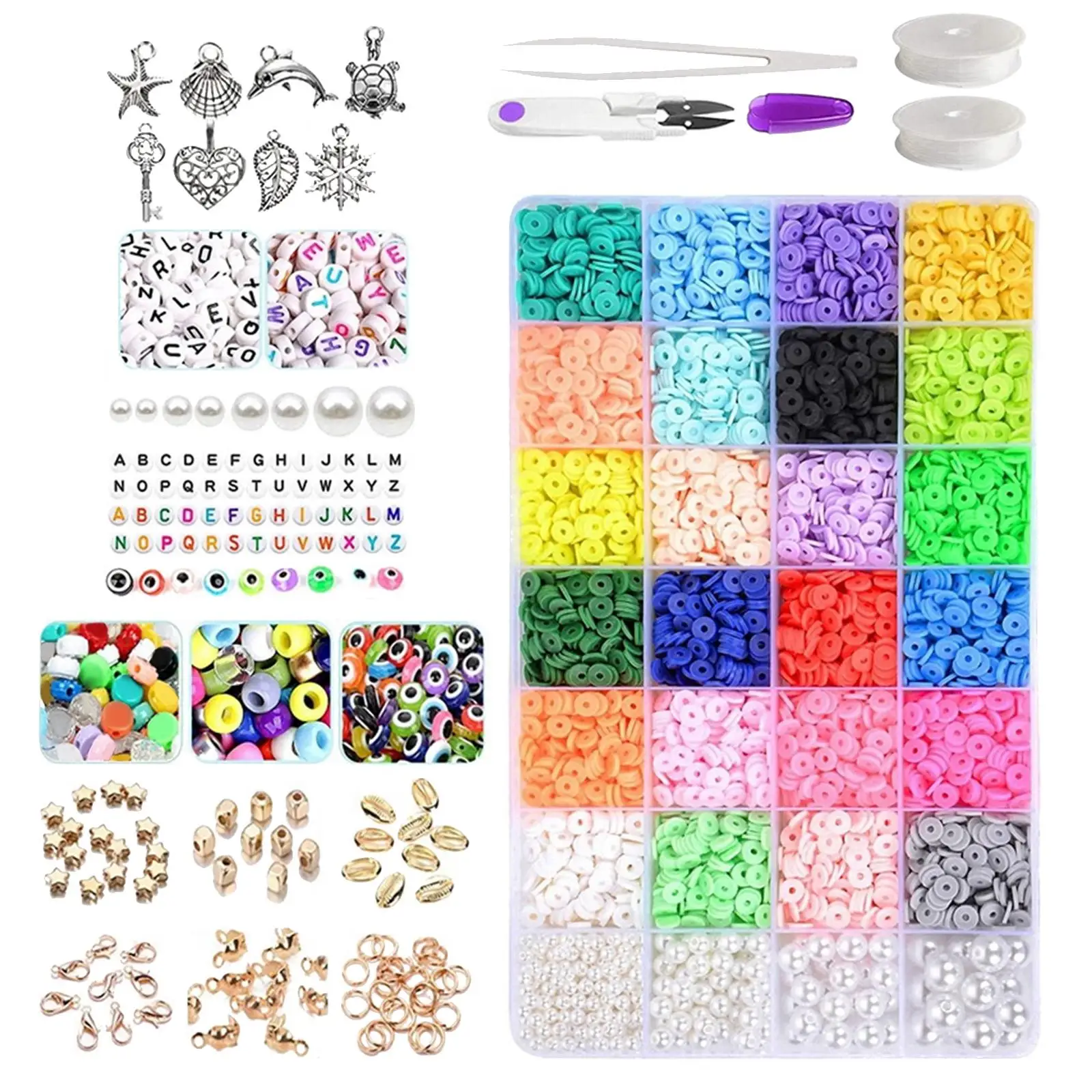 

Polymer Clay Beads DIY Bracelet Jewelry Making Letter Beads Craft Supplies