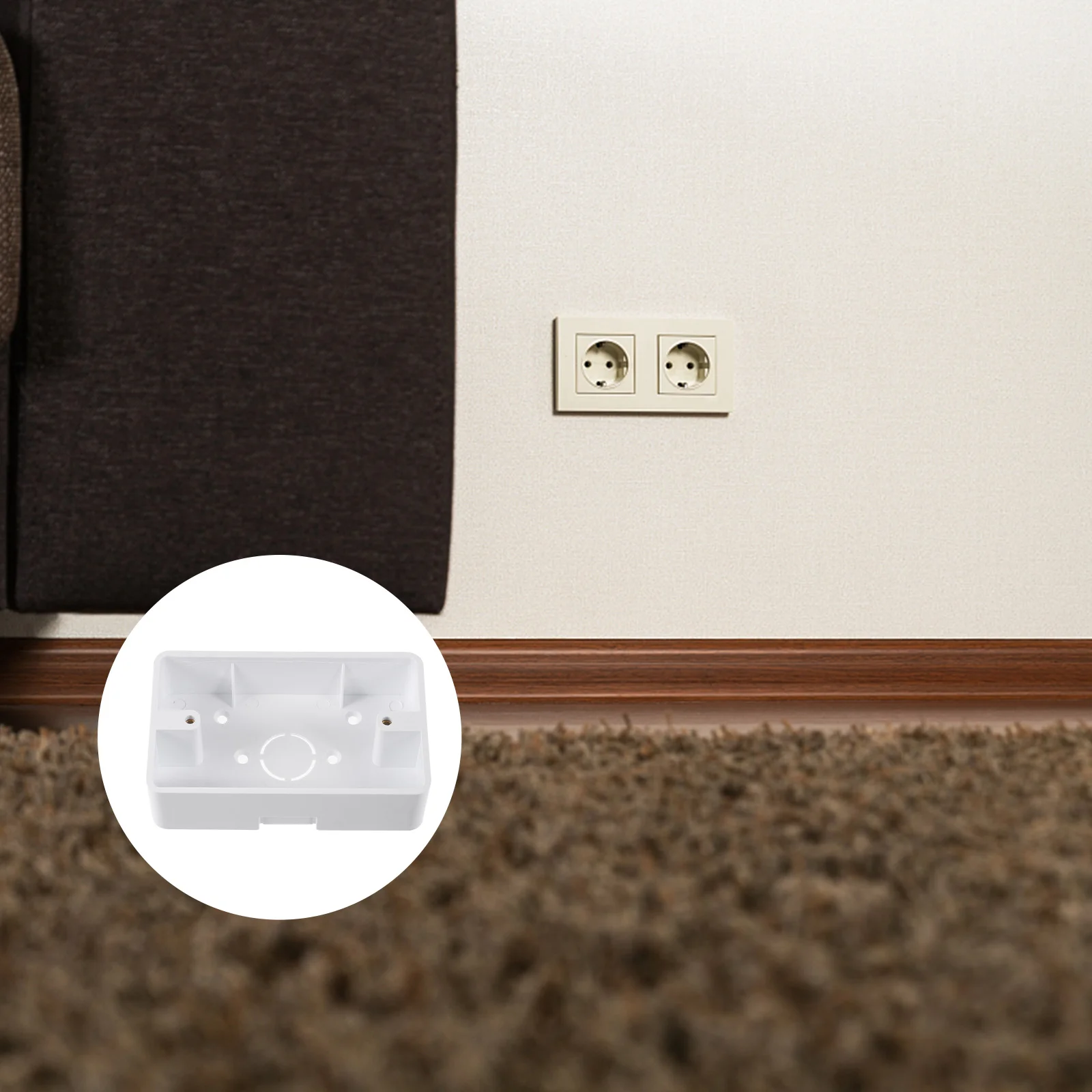 

Box Wall Power Outlet Strip Holder Fixator Gang Mounted Junction Single Mount Double Surface Surge Electrical Board