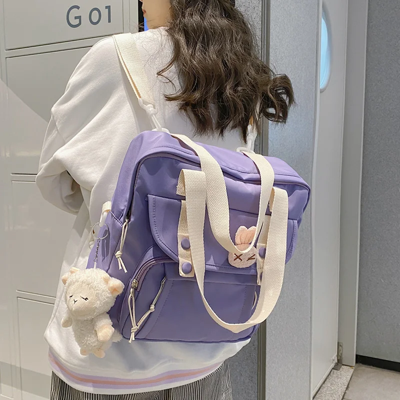 

Женский нейлоновый рюкзак, сумка карамельных цветов, школьная сумка, сумка на плечо для девочек-подростков, женский рюкзак контрастных цвет...
