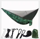 Туристический гамак с москитной сеткой, двойной гамак, из парашютной ткани, для походов и путешествий
