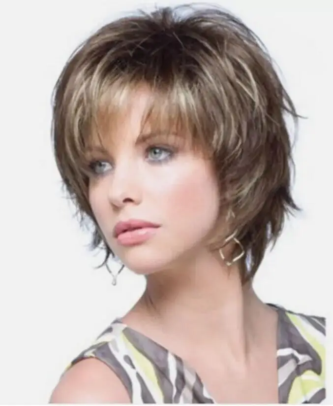 Короткий коричневый смешанный блонд парик с блестками боб парики для женщин