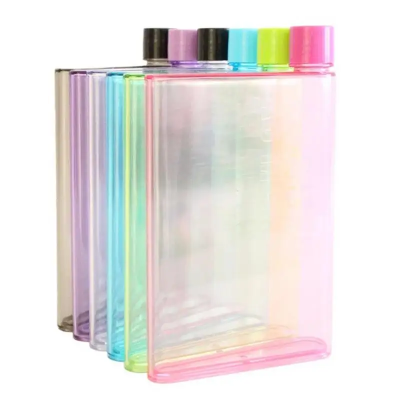 

A5 A6 Paper Cup Botlte Flat Water Bottle Bpa Free Clear Book Portable Paper Pad Water Bottle Flat Drinks Kettle Notebook Bottle