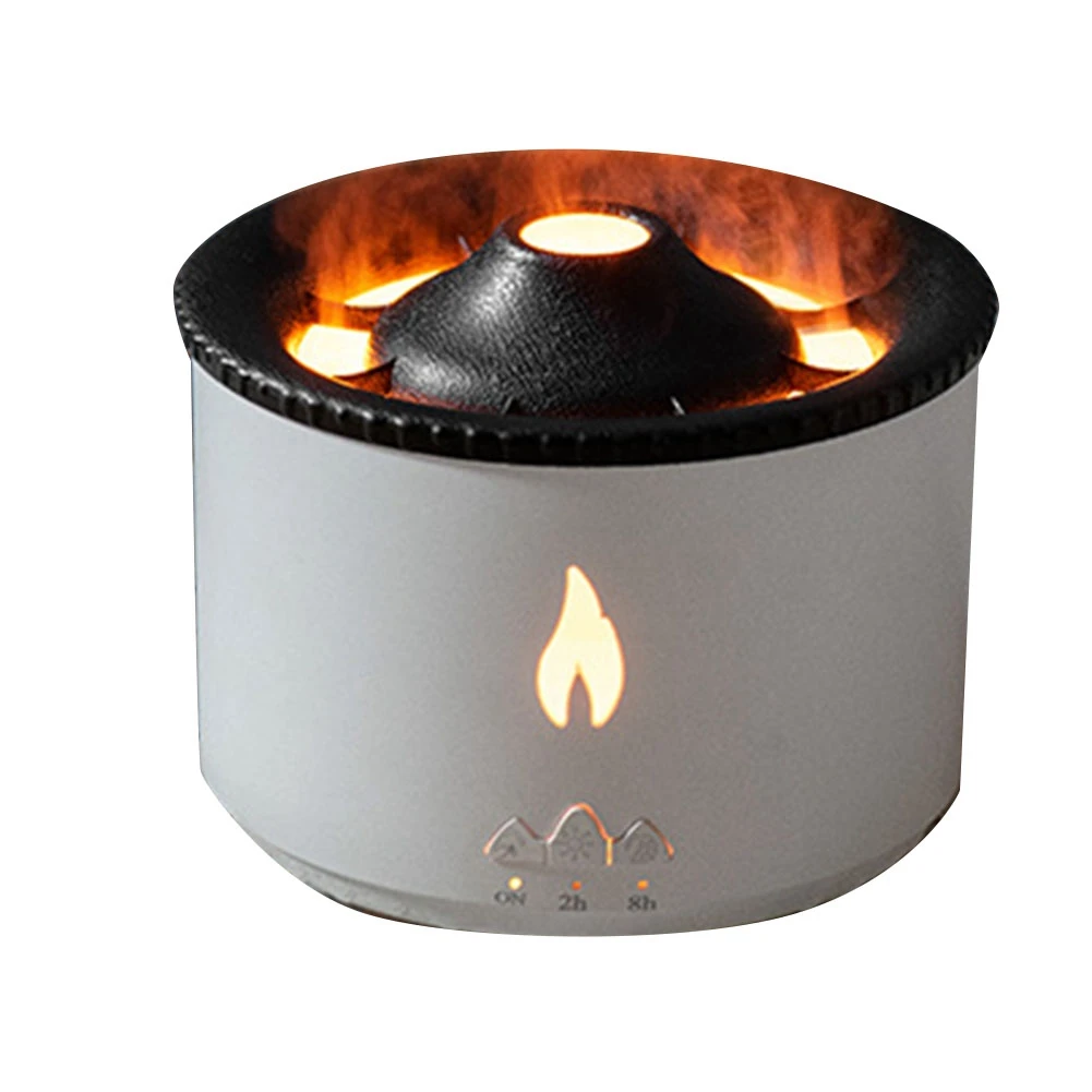 

Desktop Air Humidifier Electric Aroma Essential Oil Diffuser with Flame Lamp Eruption Fragrance Machine US Plug