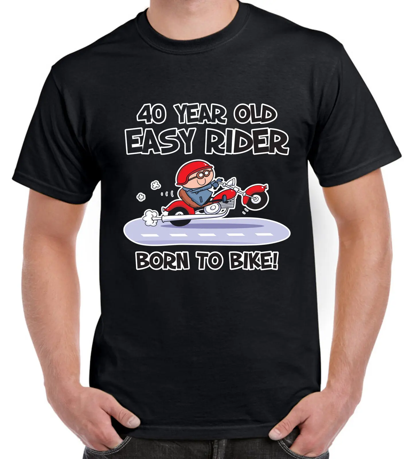 Футболка EASY RIDER 40 лет на день рождения подарок Байкерский мотоцикл