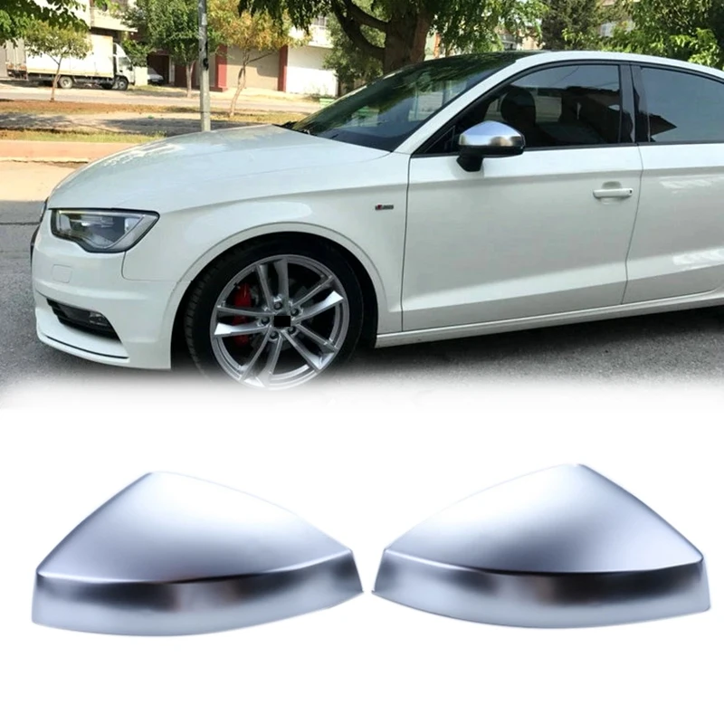 

1 пара крышек для автомобильного зеркала заднего вида, матовая хромированная крышка для зеркала заднего вида для-A3/S3/RS3 2014-2021