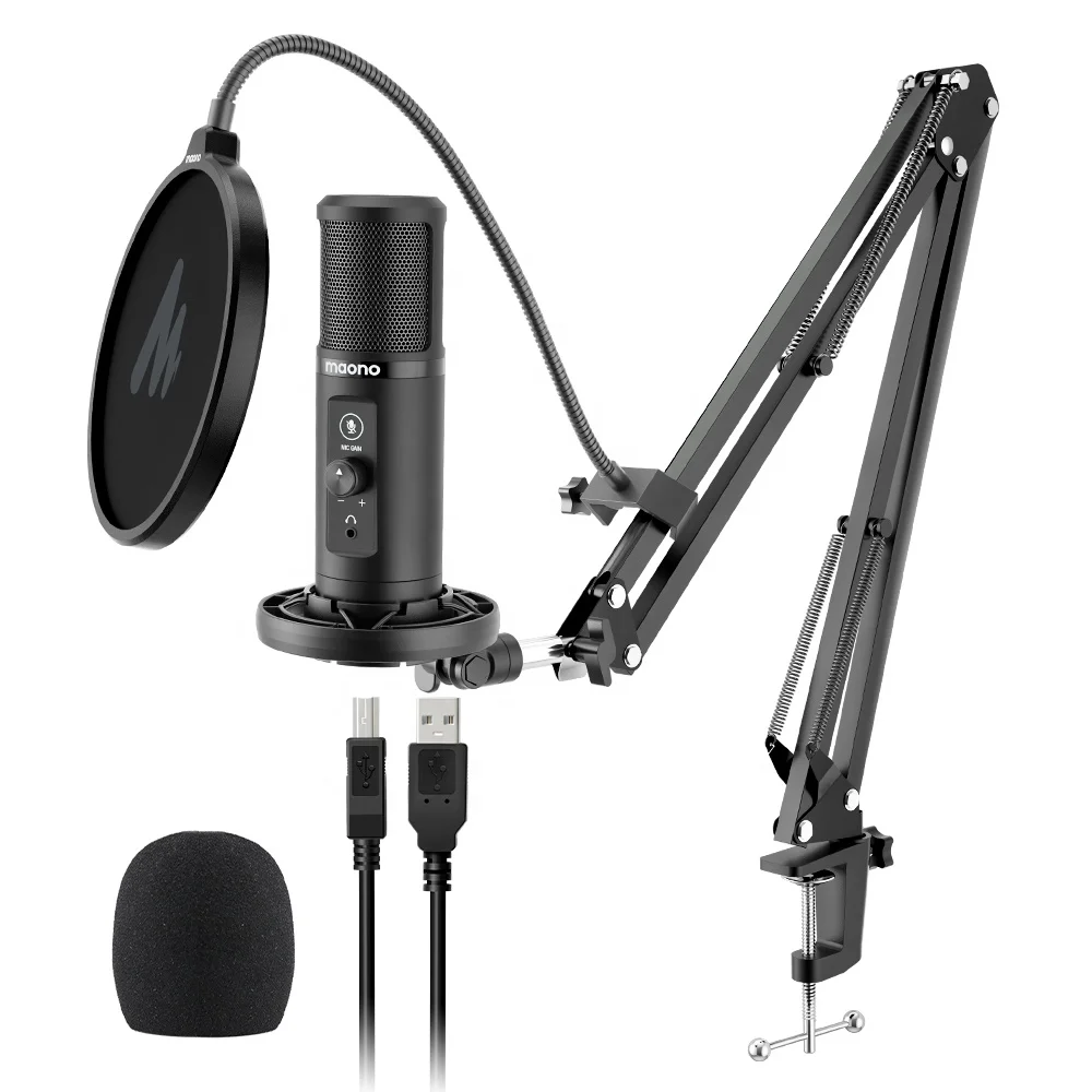 

MAONO Condenser Microphone Zero Latency Monitoring PC Studio Mic Podcast Equipment Microfone USB Microphones Gaming Microphones