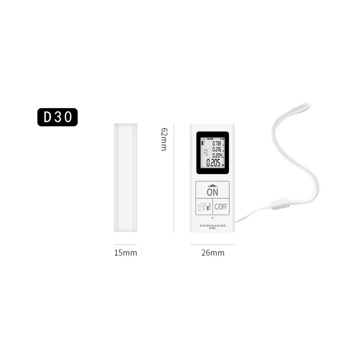 Мини-дальномер лазерный аккумуляторный 25 м