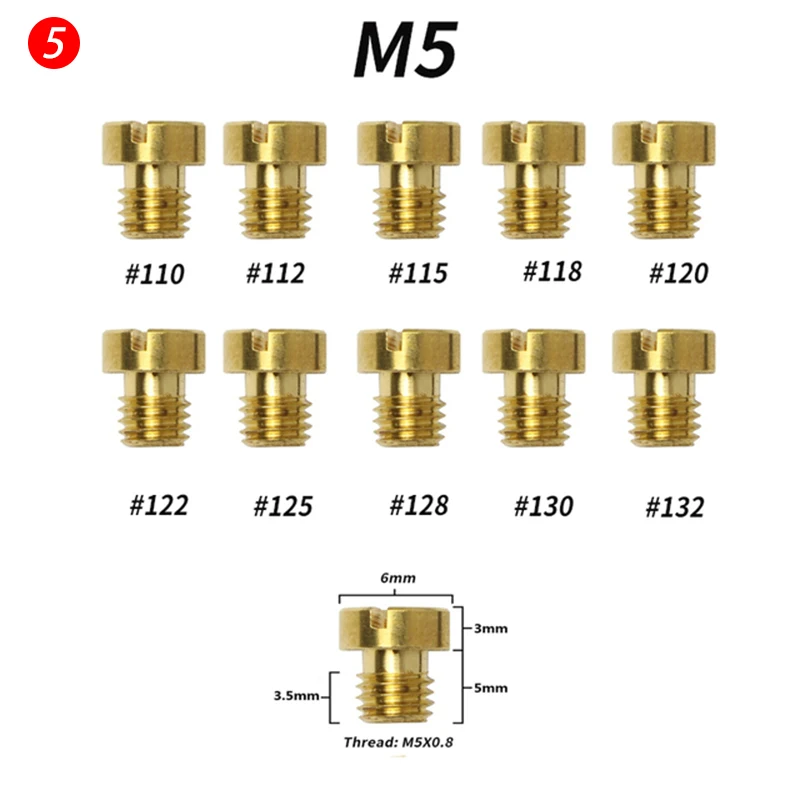 

Упаковка из 10 шт. главных форсунок карбюратора мотоцикла, медленные пилотные форсунки для PWK PWM Keihin OKO CVK NSR KSR, набор карбюраторов, форсунки