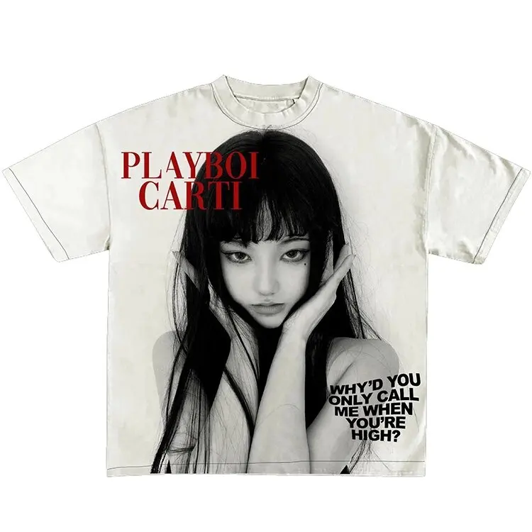 Фото 2026 Playboi Carti Хип-хоп футболка с короткими рукавами в уличном стиле TX1689 №2