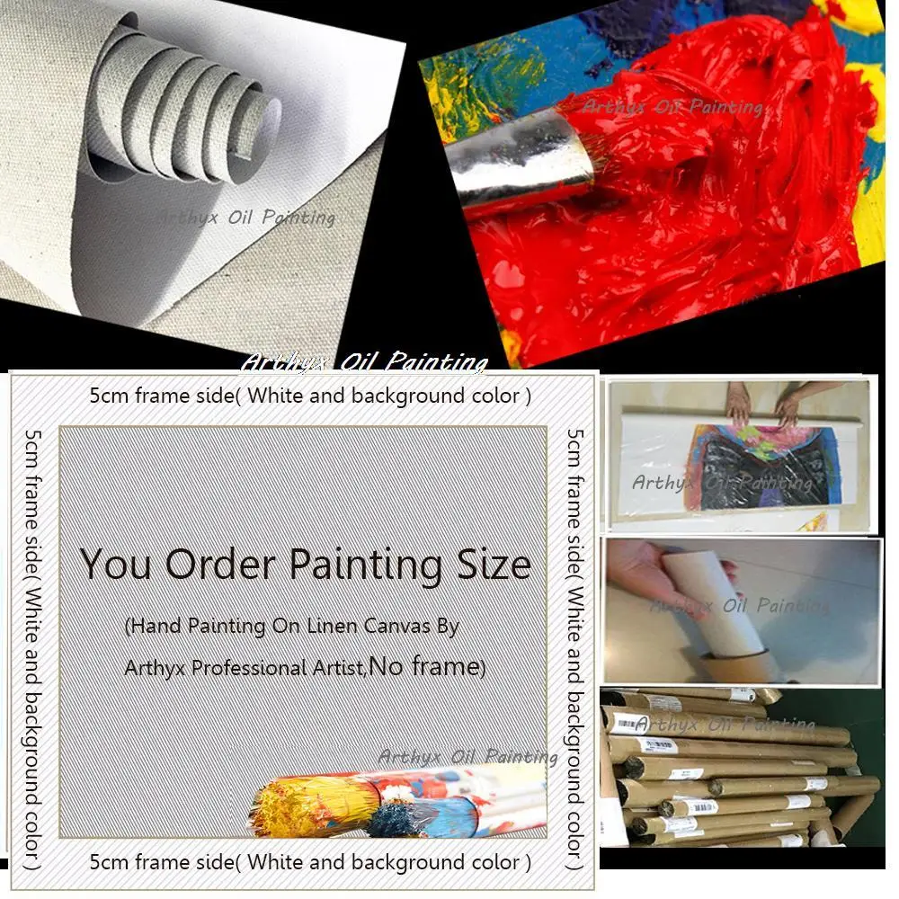 Arthyx ручная роспись желтый лесной пейзаж картина маслом на холсте абстрактная