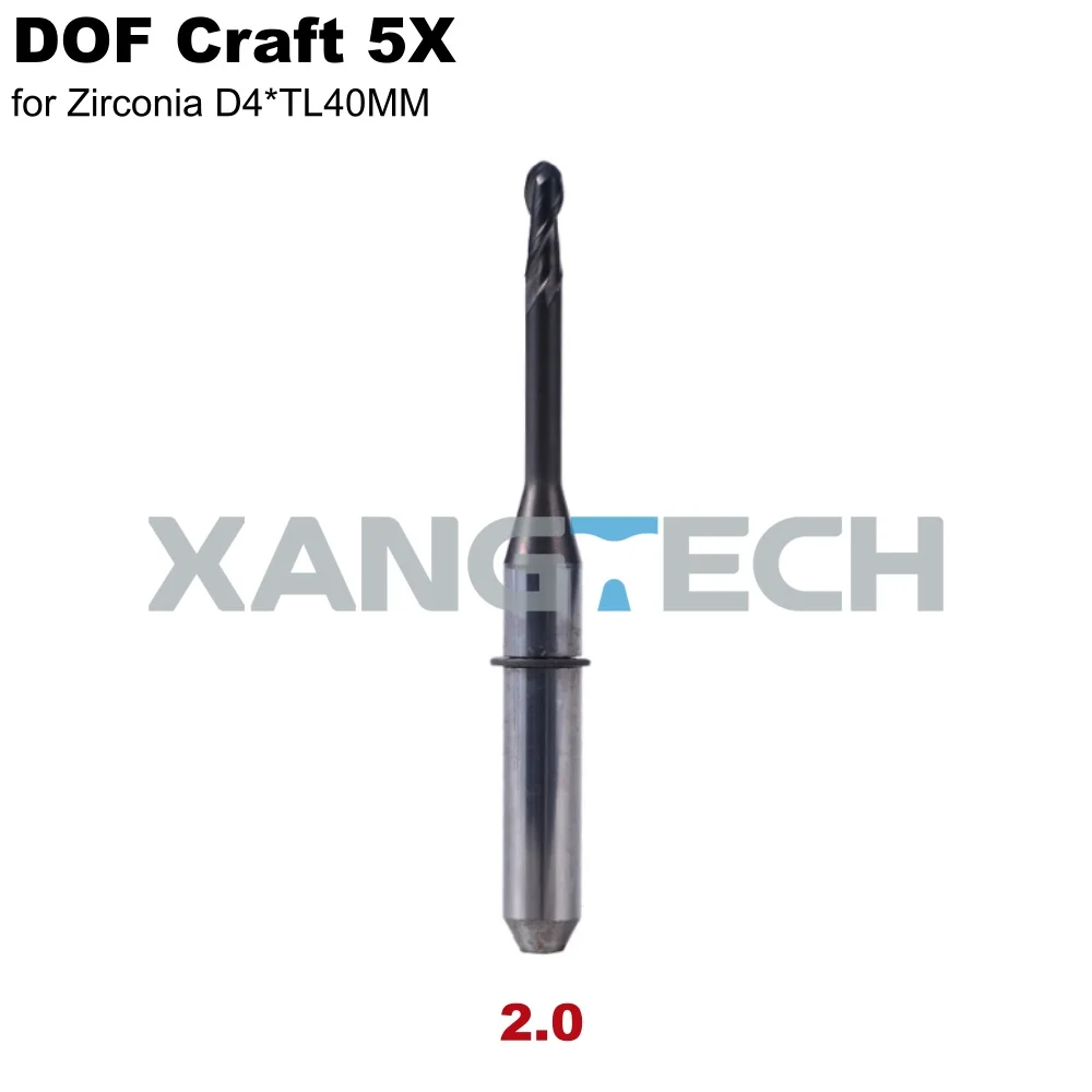 Фото Фрезы XANGTECH DOF 5X из циркония для CAD/CAM систем, зуботехнические фрезы для обработки циркониевых блоков, инструменты для сверления №2