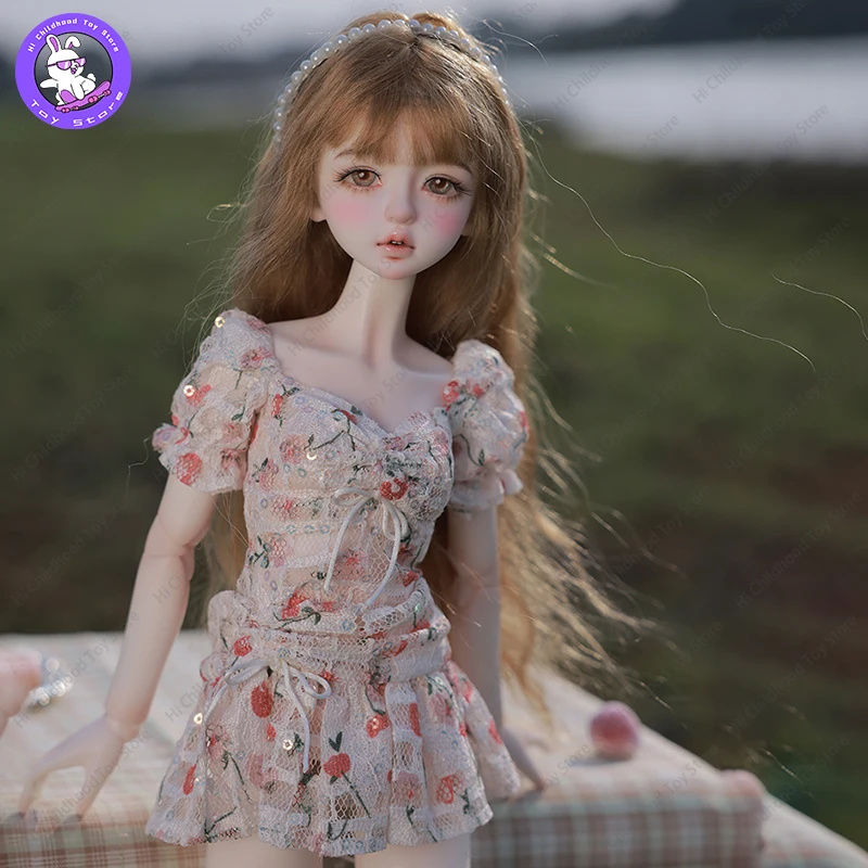 

Original Pearl Bjd Doll 1/4 Floral Dress With Pearl Shoes Spring Meat Toot Toot Cute Girl Toys High Quality Collection