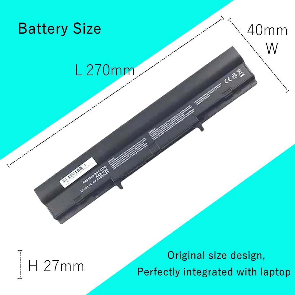 Фото Аккумулятор для ноутбука Asus U32 U32J U32JC U32U U36 U36J U36JC U36S U36SD U36SG A42-U36 A42U36 A41-U36 A41U36 №5