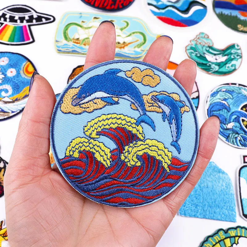 Термоклейкие нашивки сделай сам вышитые для одежды путешествий на открытом