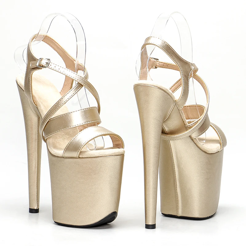 Leecabe 8inches/20cm PU upper  high heel sandals  sexy model shoes pole dance shoes