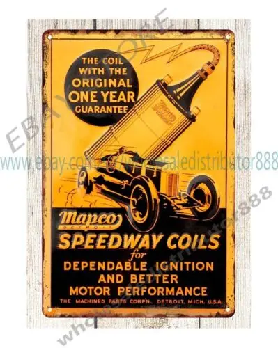 Настенный декор для ванной комнаты Mapco Speedway Coils металлическая жестяная вывеска