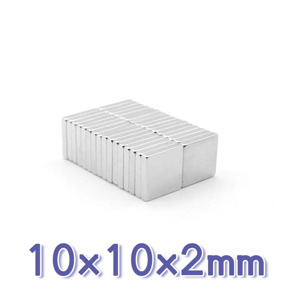 

10/20/50/100/150/200/300/1000PCS 10x10x2 Square Strong Powerful Magnets 10*10*2 mm Block Rare Earth Neodymium Magnet 10x10x2mm