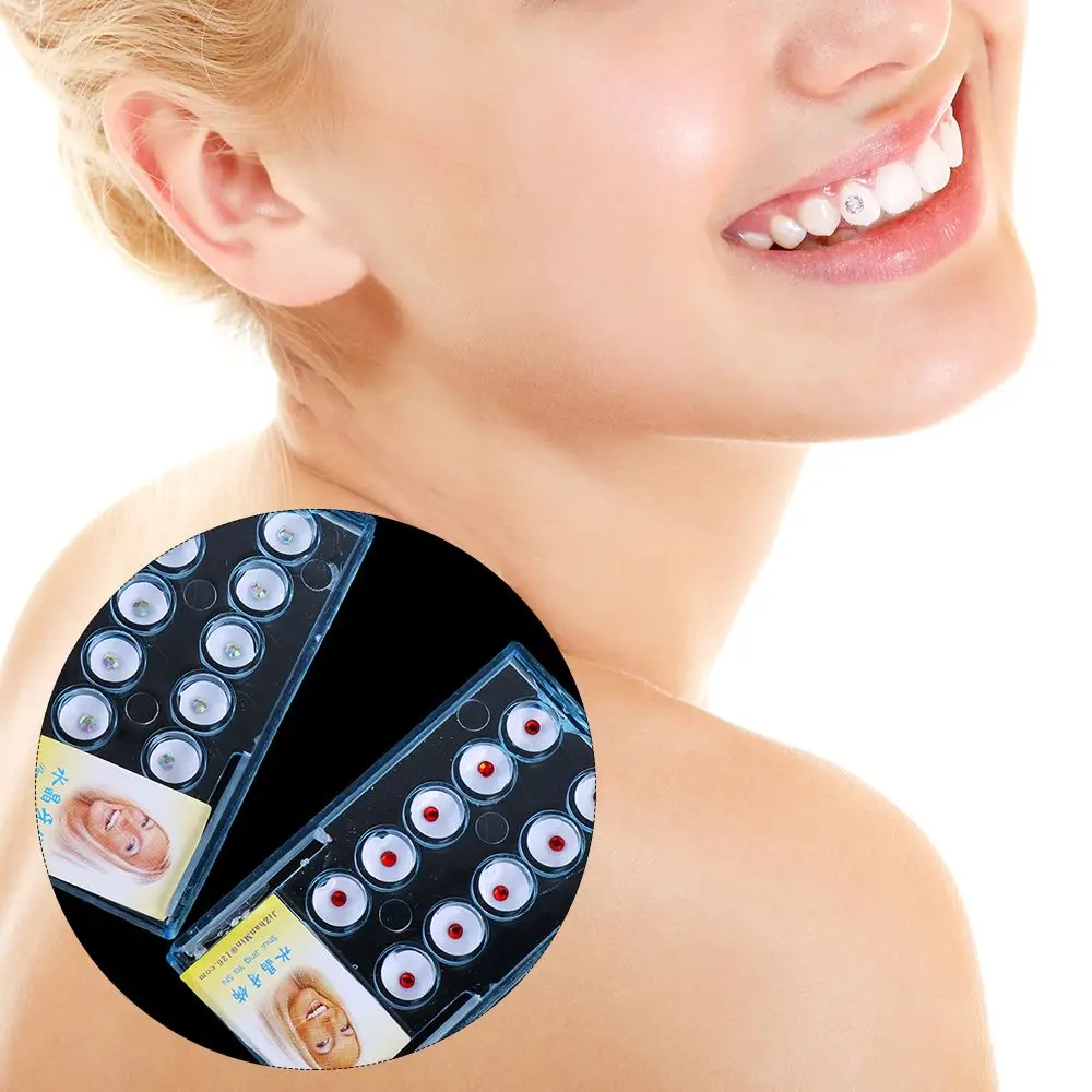 

10Pcs/Box Beautiful Denture Decoration Jewelry Hygiene Teeth Gems Diamond Tooth Ornaments Dental Oral Material Studs