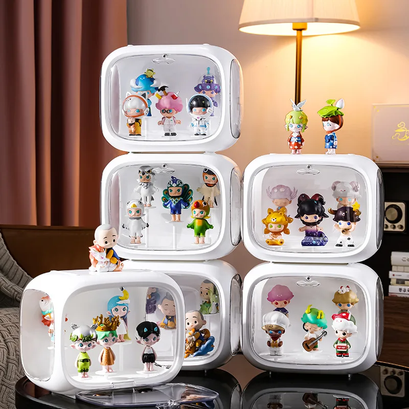 

Stackable Doll Figure Display Box for Anime Mini Ornaments Storage Case for Living Decor Accessories Anime Figure Display Stand