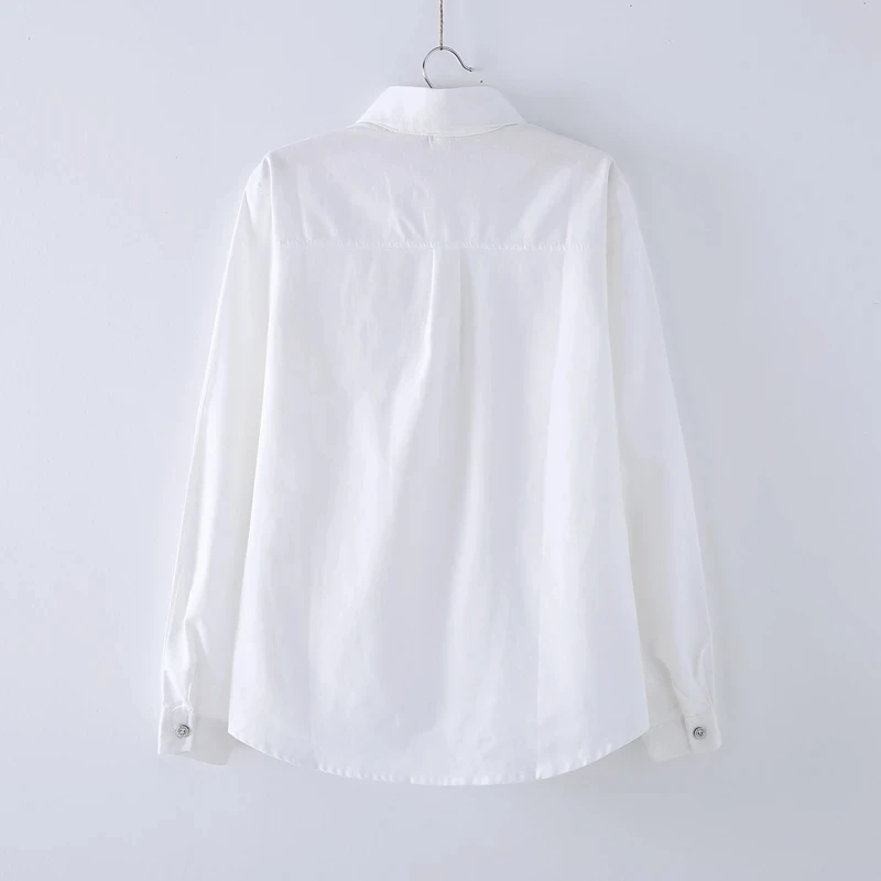 Женская рубашка на пуговицах Mori Girl с мультяшной вышивкой женские блузки длинным