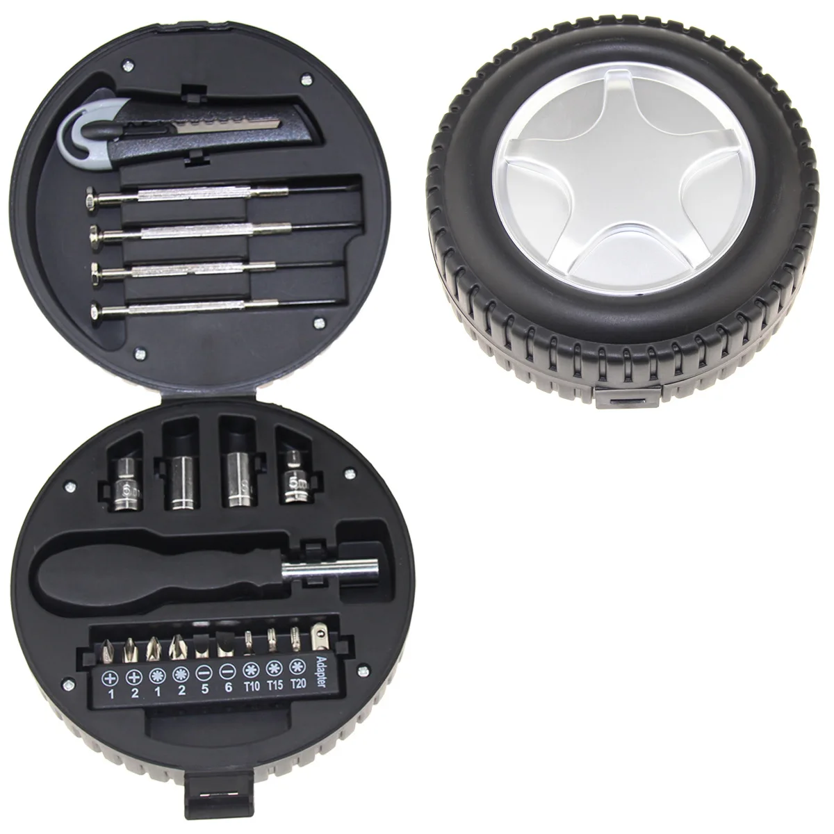 

Tire-Shaped Tool Set Gift Tool Set 20-Piece Small Tire Tool Set