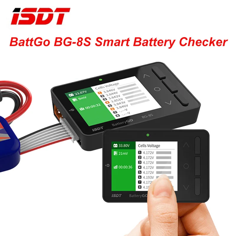 Enlarge ISDT BattGo BG-8S Smart Battery Checker Balancer Receiver Signal Tester 2.4 IPS LCD Support USB Multi Language Quick Charge