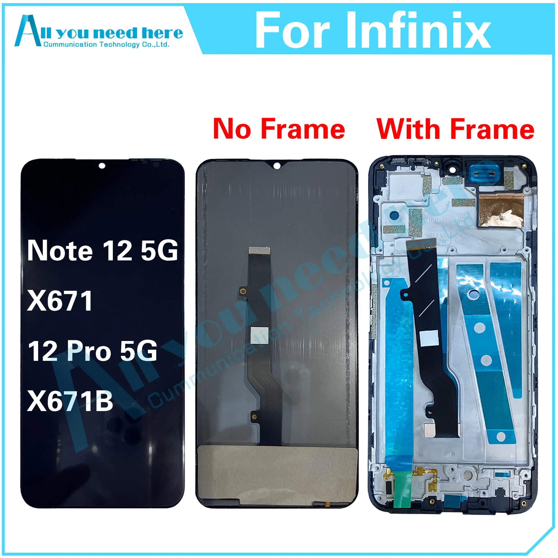 

100% Test AAA For Infinix Note 12 Pro 5G X671 X671B LCD Display Touch Screen Digitizer Assembly Repair Parts Replacement
