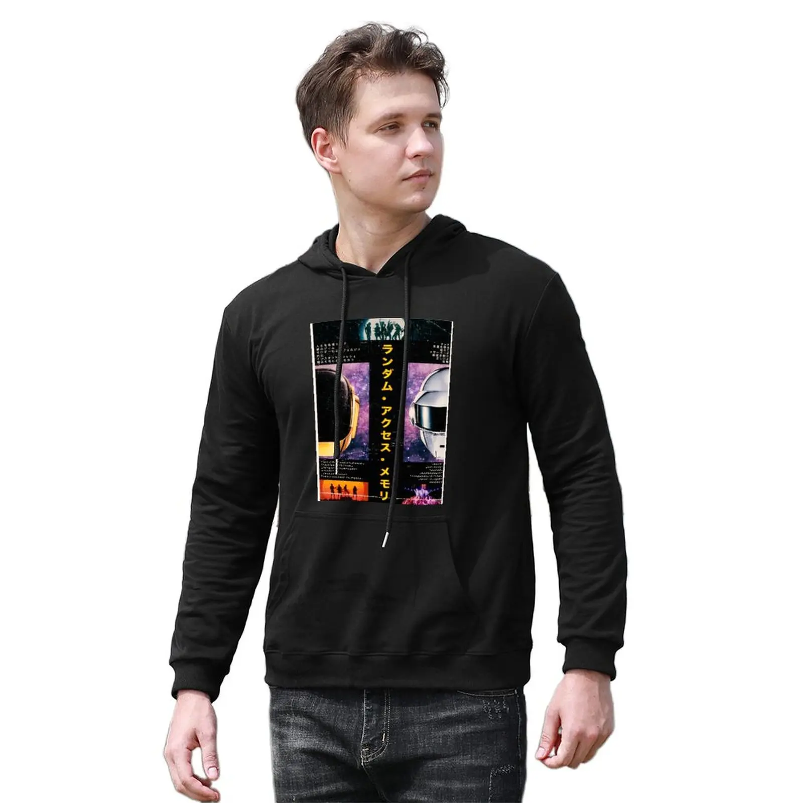 

Худи Daft в стиле панк-традиционный японский стиль Темный Панк Винтаж Франция робот Космос будущее зимнее хлопковое худи пуловер Толстовка