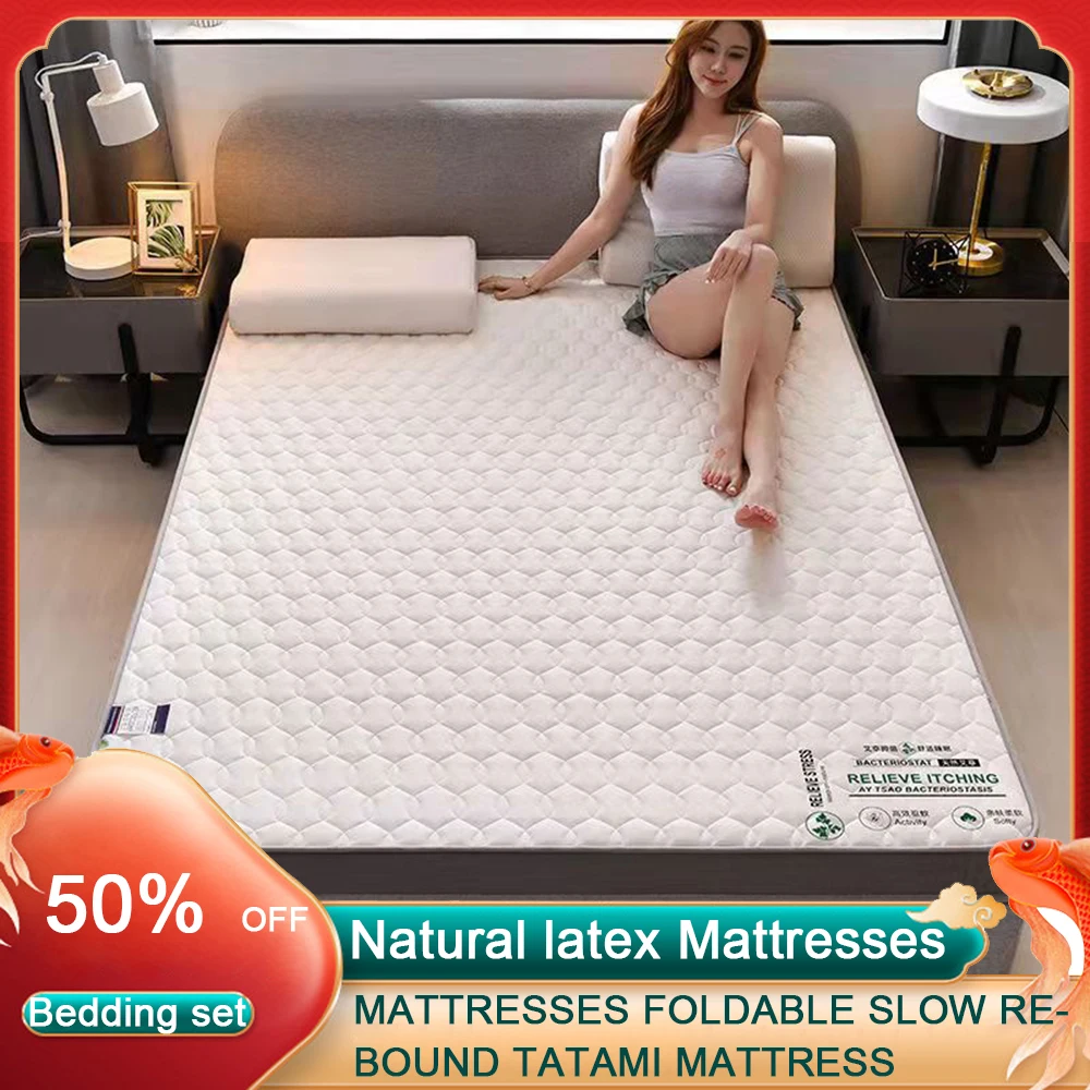 

Natural Latex Mattress With Inner Case Outer Case Tatami Mat Cervical Vertebra 7 Zone Body Pressure Release Bed Mattress Futon