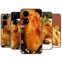 spicy fried chicken wings phone case for huawei p50 p40 p30 p20 10 9 8 lite e pro plus black etui coque painting hoesjes comic f