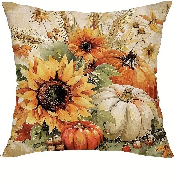 

Наволочка с белкой и тыквой, полиэстер велюр, 40x40 см