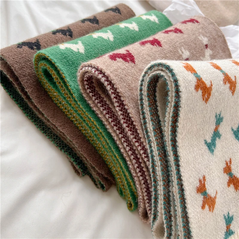 Модный теплый шейный галстук вязаный шарф для женщин дизайнерский зимний платок