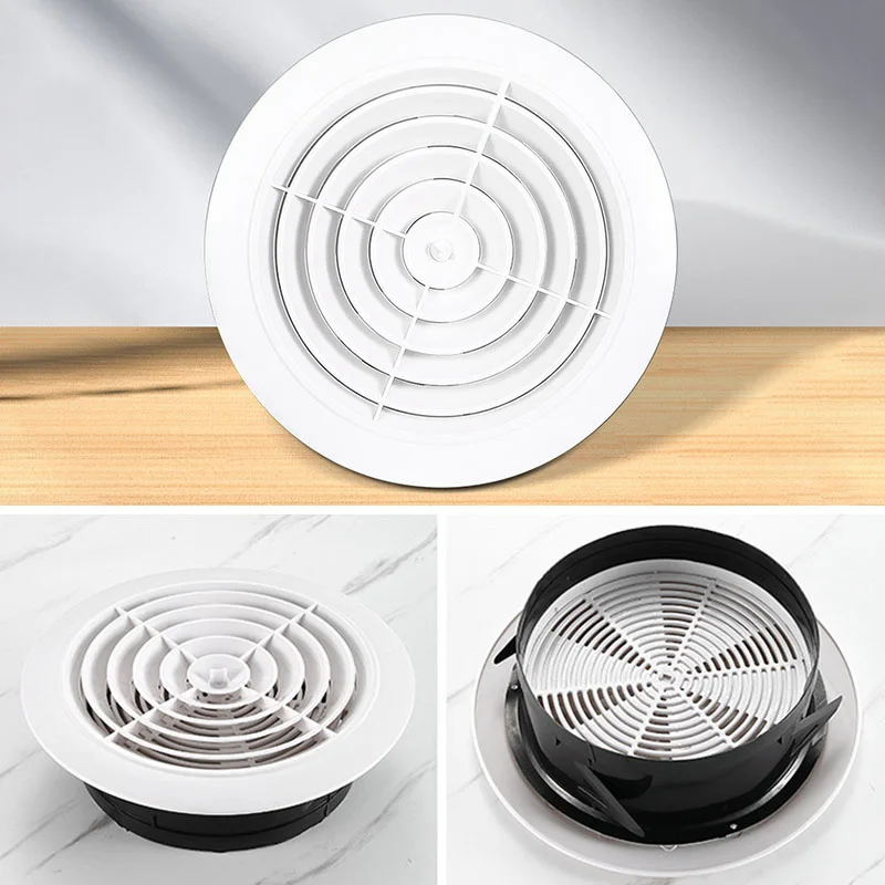 

1pc Adjustable ABS Ceiling Wall Air Ventilation Cover Round Ducting Air Vent Grille Louver 75/100/125mm Kitchen Bath Air Outlet