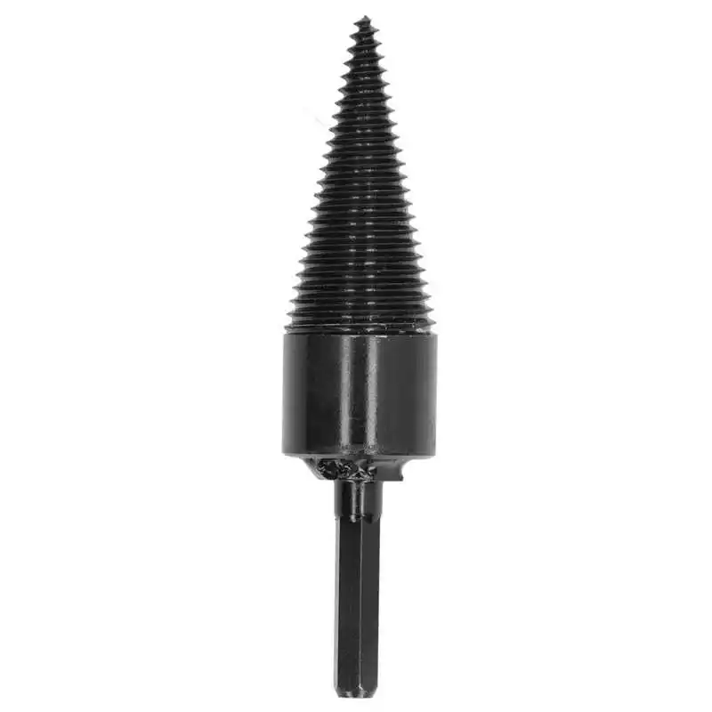 

Firewood Drill Bit Wood Log Splitter Carbon Steel Cone Hex Shank Drilling Tool Black